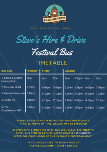 Rock the Clock Festival Bus Timetable